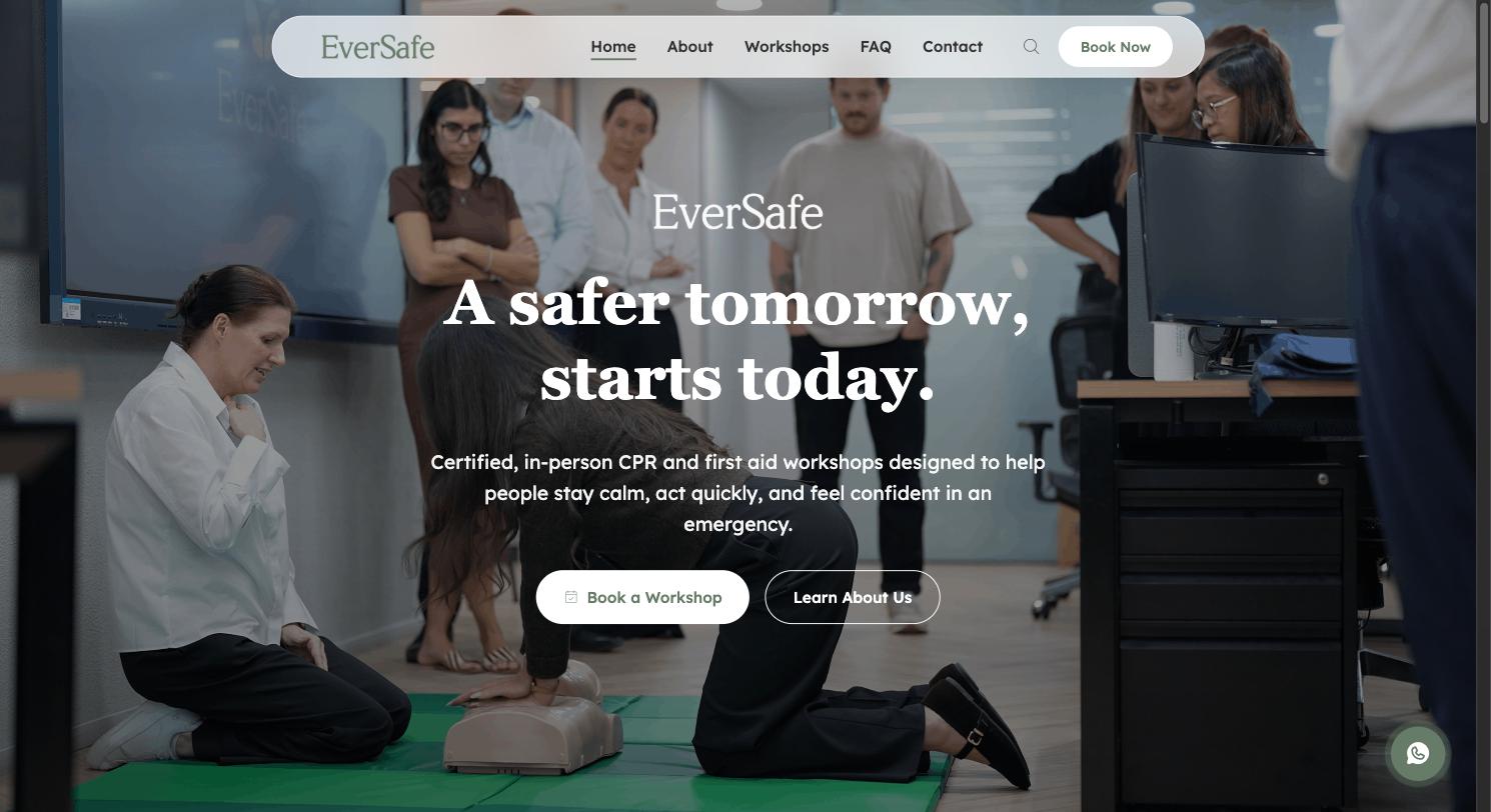 EverSafe homepage hero — A safer tomorrow, starts today.