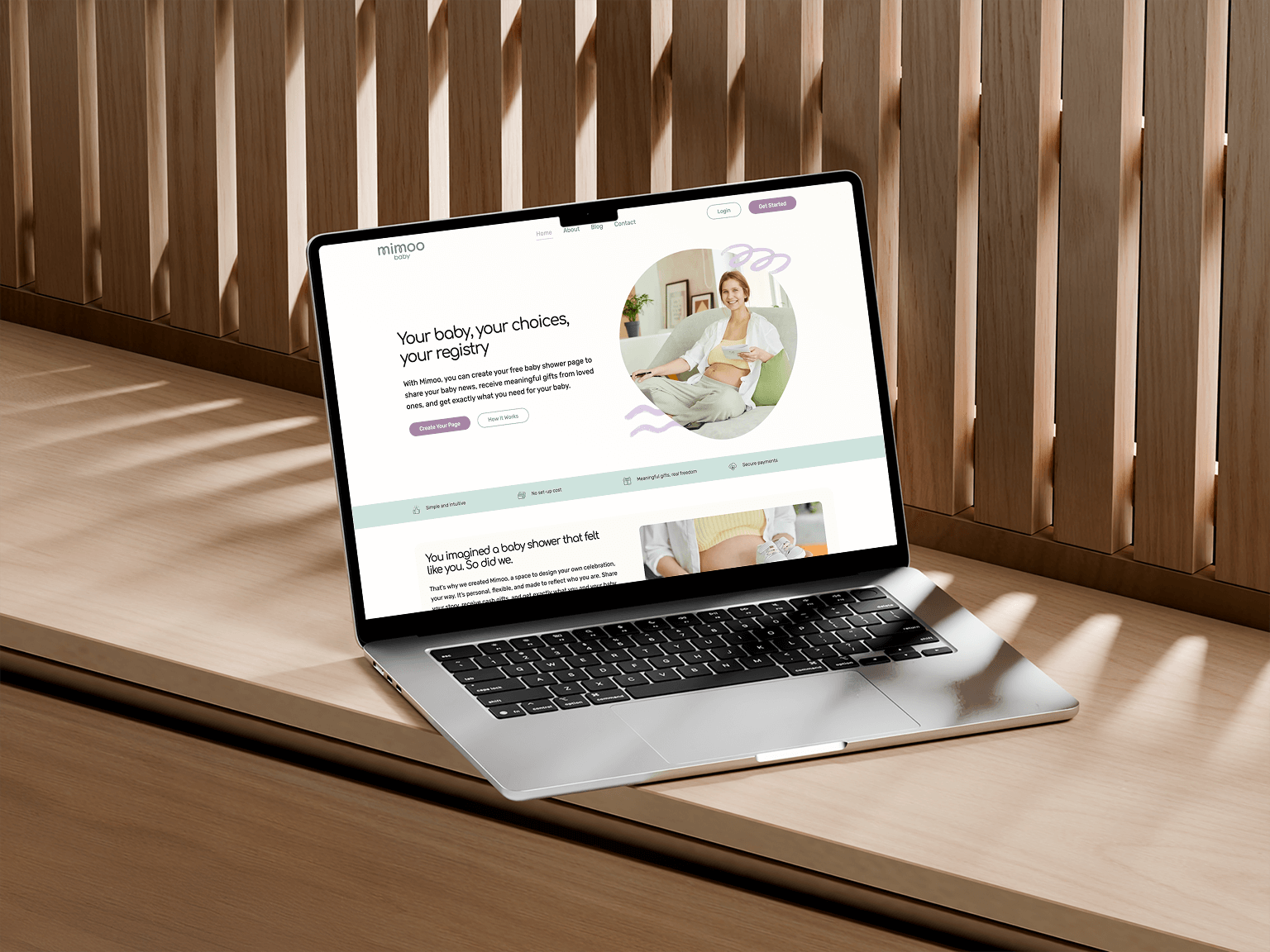 Mimoo Baby: brand identity and mobile app UI designed for a baby-care startup platform